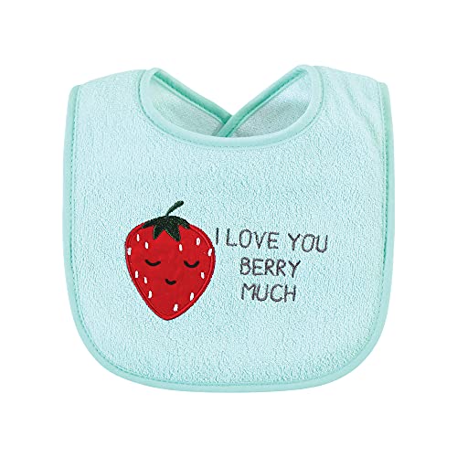 Image of Hudson Baby Unisex Baby Cotton Terry Drooler Bibs with Fiber Filling, Fruits, One Size