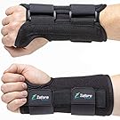 Carpal Tunnel Wrist Brace Support with 2 Straps and Metal Splint Stabilizer - Helps Relieve Tendinitis Arthritis Carpal Tunnel Pain - Reduces Recovery Time for Men Women - Right (L/XL)