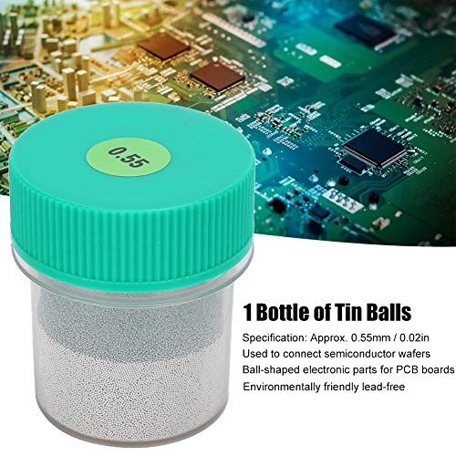 Image of Lead-Free Solder Balls,BGA Lead‑Free Solder Ball Tin Balls 25W for PCB Board Rework Reballing Accessories 0.55MM