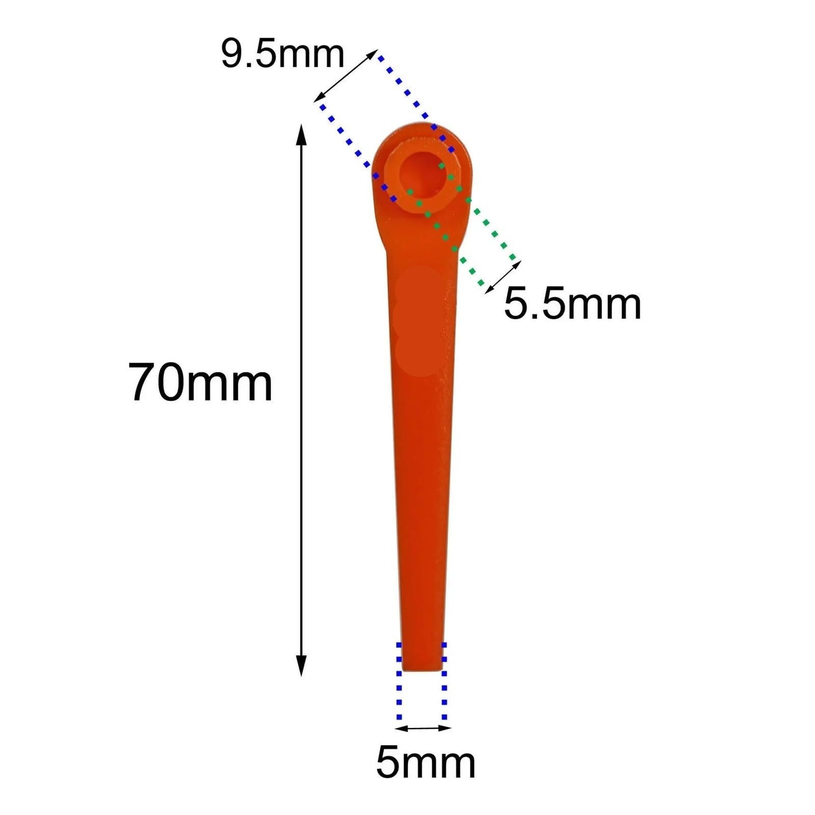 Rasentrimmerklingen aus Kunststoff, 200 Stück, Universal-Ersatzklingen für Gartenrasentrimmer