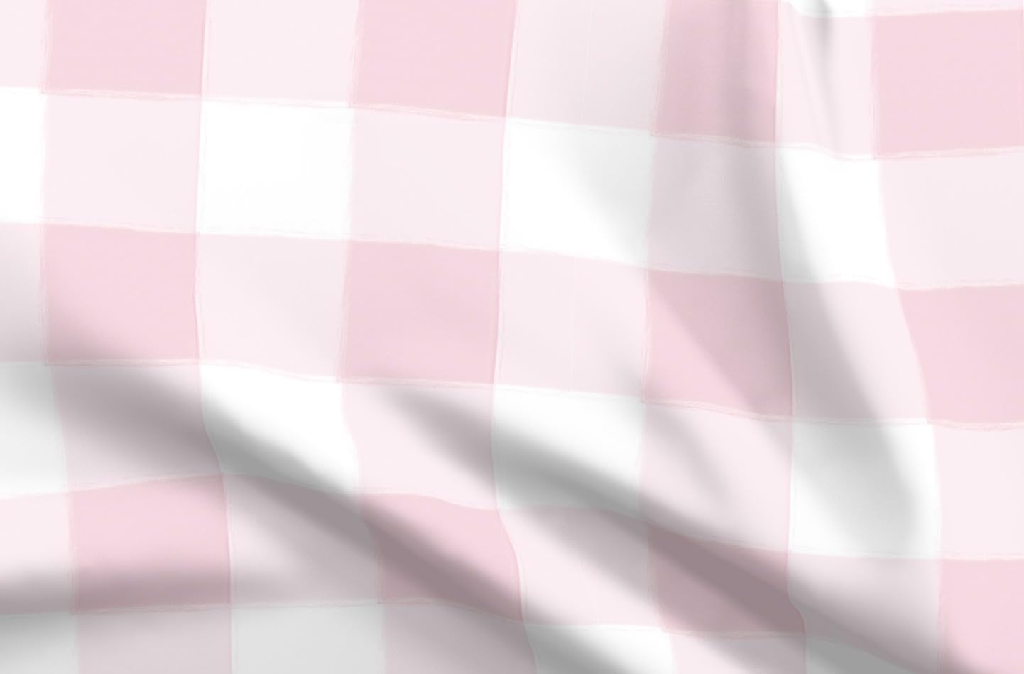 Spoonflower Fabric - Gingham Check Pink Baby Classic and White Printed on Petal Cotton Fabric Fat Quarter - Sewing Quilting Apparel Crafts Decor