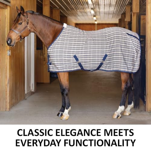 Schneiders Hunt Club Plaid II Horse Stable Sheet | Classic Lightweight Summer & Show Cover | Durable Polyester Fabric | Fleece-Lined Wither | Secure Fit Design - Image 2