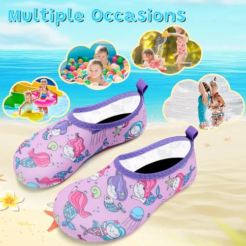 Image of VIFUUR Kids Water Shoes Girls Boys Quick Dry Aqua Socks for Beach Swim Outdoor Sports