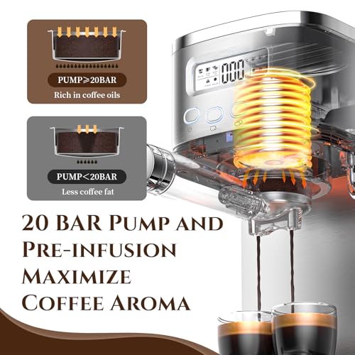 AMZCHEF-Espresso-Machines-20BAR-Espresso-Maker-with-Visual-LCD-Powerful-Milk-Frother-Temp-Customizable-Compact-Latte-Machine-for-Home-Gifts
