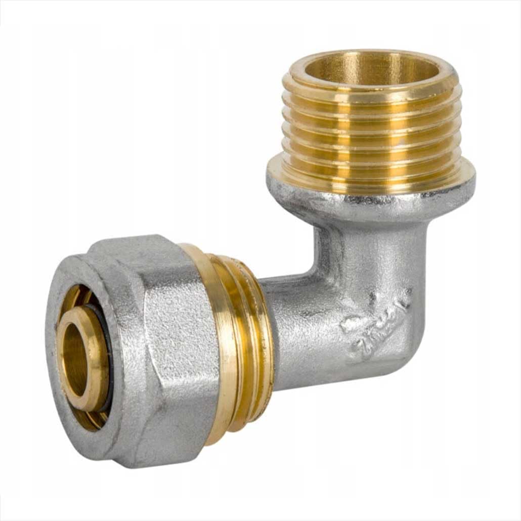 16mm PEX-AL-PEX x 1/2" BSP Brass Pipe Fitting Elbow