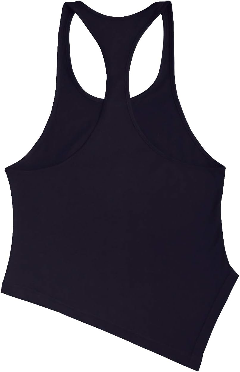 GYMAPE Mens Stringer Gym Bodybuilding Tank Tops Cotton for Workout with Arch Hem - Image 4