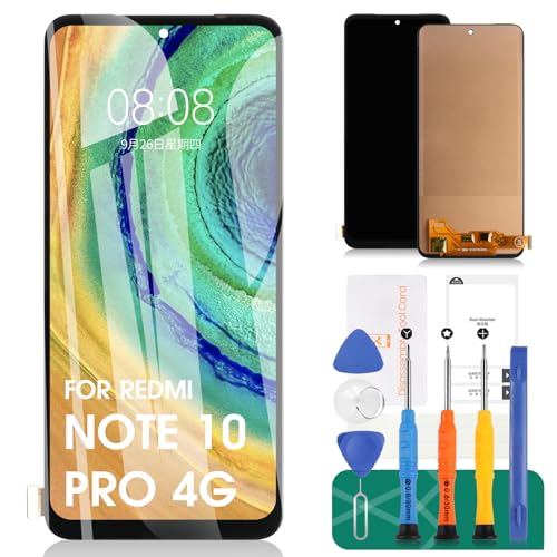 TFT for Redmi Note 10 Pro Screen Replacement 4G for Xiaomi Redmi Note 10 Pro LCD Digitizer Kits for Redmi M2101K6G Screen Touch Display Assembly Repair Parts M2101K6R