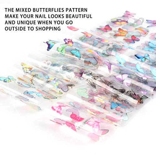 SOLUSTRE 100Pcs Nagelfolie Transferaufkleber Sternenhimmel Nagelkunst Aufkleber Tipps Wraps Folie Schmetterling Schlange Druck Nagelfolie Transferkleber DIY Nagelstudio Dekoration für – Bild 6