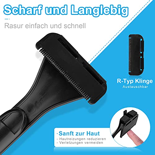 Rückenrasierer Herren, AZ GOGO Körperrasierer mit 1 Ersatzklinge, Faltbare Rücken-Rasierapparate Rasierer Herren… - Image 3