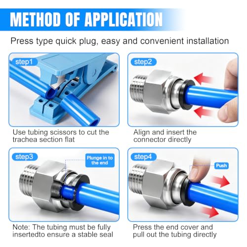 Image of mxuteuk 10PCS 3 /8 inchOD x 1 /4 inchNPT Elbow and Straight Push to Connect Fitting