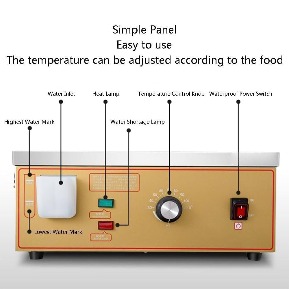 Vaporera eléctrica Comercial con Dispositivo antisecado para una cocción eficiente, Amplia Superficie de cocción y Sistema de Suministro de Agua Independiente.