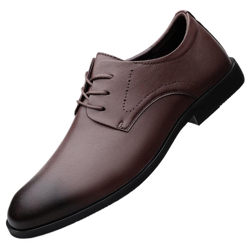 Casual Men Dress Shoes Luxury Social Men's Shoe Leather Mens British Pointed Tip Brown Wedding Male Business