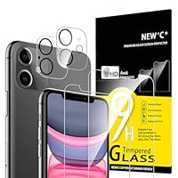 NEW'C 4 Pezzi, 2 x Pellicola Vetro Temperato per iPhone 11 e 2 x Protezione Fotocamera Posteriore...