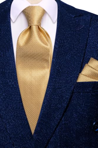 Image of Hi-Tie Men's Silk Ties Formal Woven Classic Necktie Pocket Square Cufflinks Lapel Pin Set Wedding Business