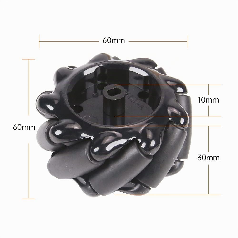 LewanSoul Mecanum Kit de châssis de Voiture avec Cadre en Alliage d'aluminium, Moteur TT et Roues Mecanum de 60 mm, Voiture Robot Intelligente, kit de Bricolage (démonté)