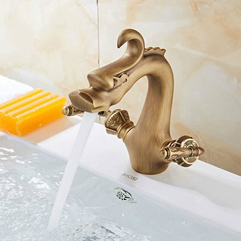 Robinet de lavabo mitigeurs chauds et froids double poignée robinet de salle de bains laiton