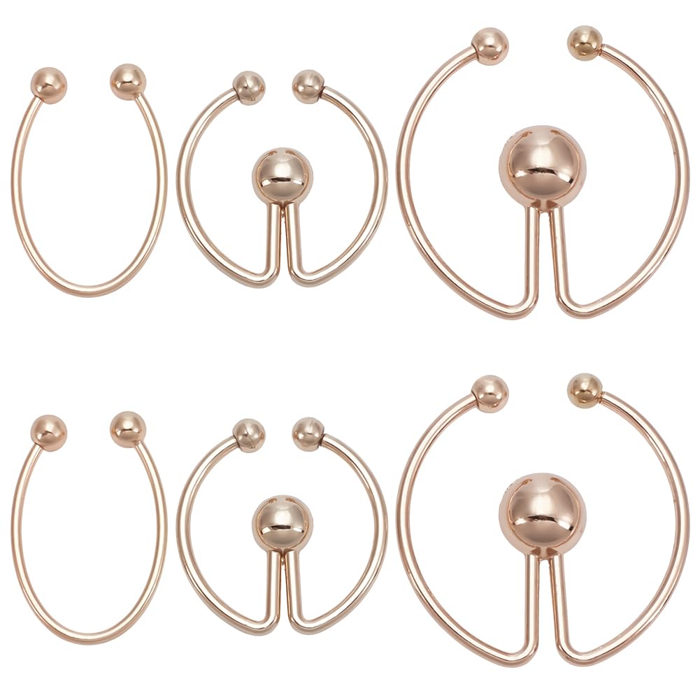 PLIGREAT 6 Pcs U-Shaped Swimsuit Collar Fasteners, Alloy W-Shaped Ring Buckle Bikini Pins Clips Bra Clasp Replacement Accessories for Women Neckline Bra Swimsuit, 3 Styles