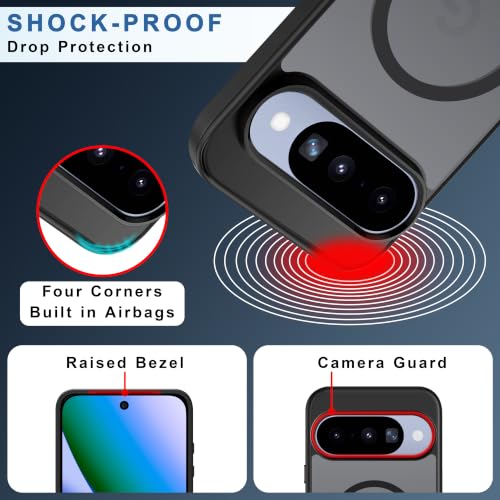 Image of CEDO Magnetic Cover for 10 /10 Pro | Compatible with MagSafe Wireless Charging | Matte Black Case Designed with Magnetic Lock Shockproof Edge Protection Backcover (Translucent Black)