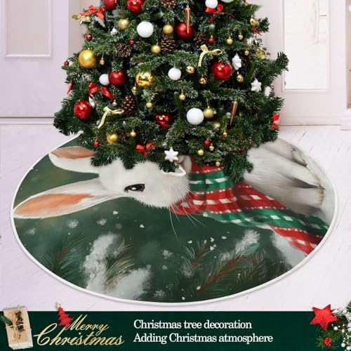 Jupe de sapin de Noël lapin 122 cm pour décor rustique - 7