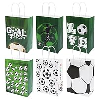 Football Party Gift Bags, 12 Pcs Party Gift Paper Bag, Football Theme Bags Filler, Footballs Parties Drawstring Bag for Kids Favors Soccer Parties Decorations Supplies