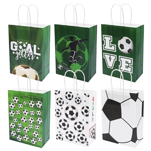 Lot De 12 Sacs Cadeaux En Papier Pour FêTe De Football - Pour Anniversaire D'Enfant
