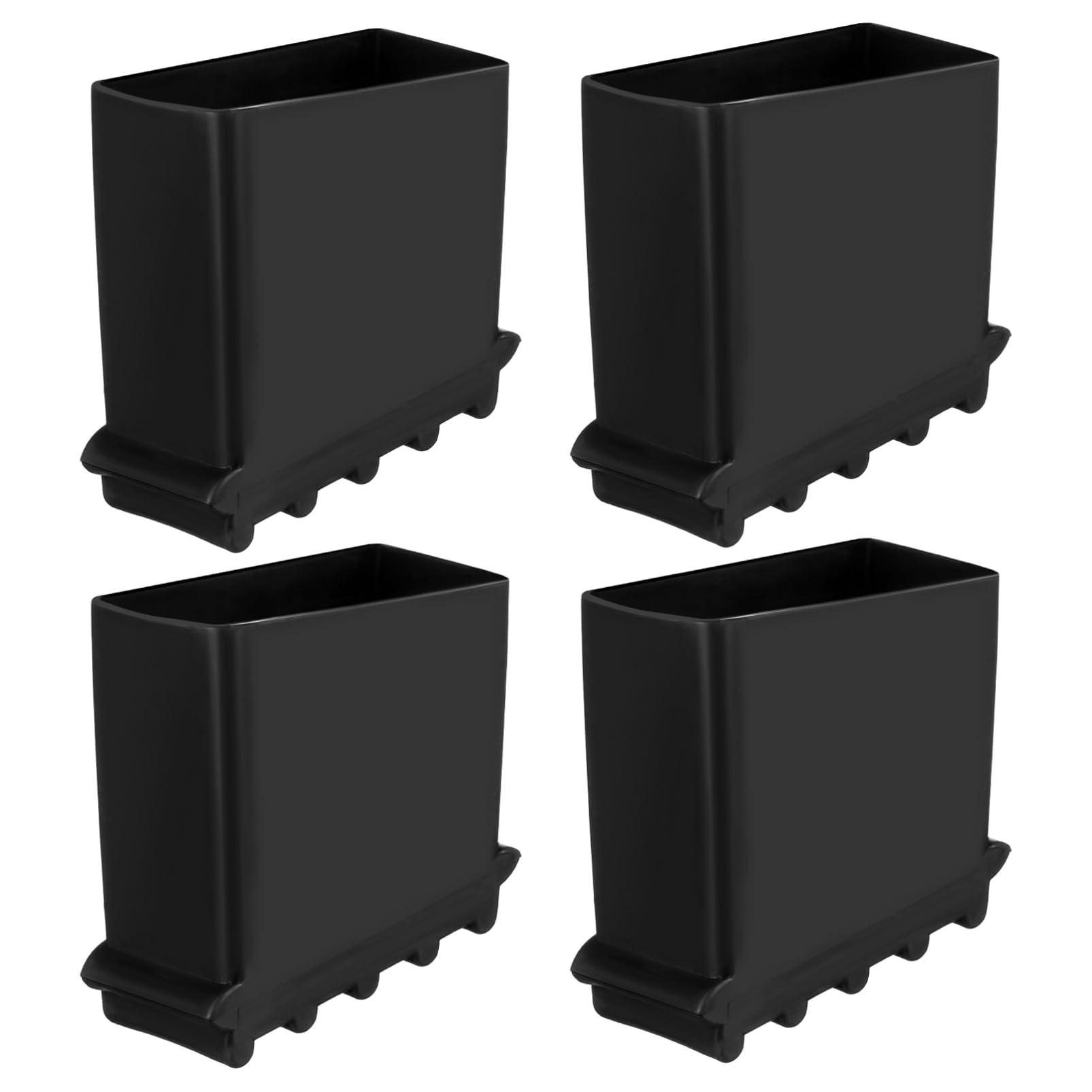 Operitacx 4PCS Non-Slip Step Ladder Feet Cover, Black Herringbone Rubber Foot Mat Replacement Caps Ladder Feet Protector Accessories for Safety and Stability