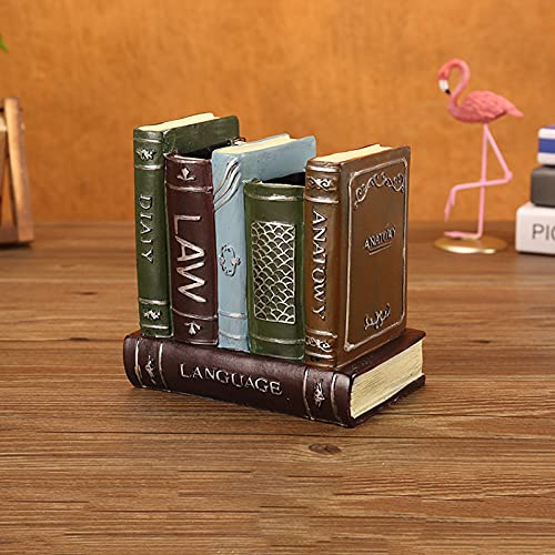 XINWANG Portalápices para Escritorio,portalápices De Libro De Resina Creativo Retro,función Decoración Caja De Soporte De Bolígrafo Creativo (Genuino),B Cover