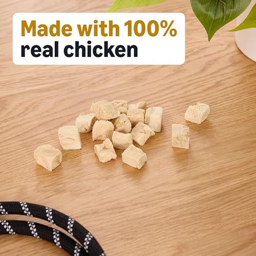 Amazon Brand - WAG Dog Treats Freeze Dried Raw Single Ingredient Chicken Breast, High Protein, Healthy Training Treats or Meal Topper for all Dogs, Grain-Free, 3 Oz (Pack of 1)