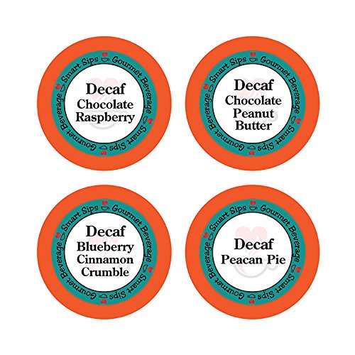 Decaffeinated Flavored Coffee Variety Sampler Pack, Single Serve Decaf Flavored Coffee Pods for Keurig K-Cup Brewers, Medium Roast, 24 Count, Decaf Chocolate Peanut Butter, Decaf Blueberry Cinnamon Crumble, Decaf Pecan Pie, Decaf Chocolate Raspberry
