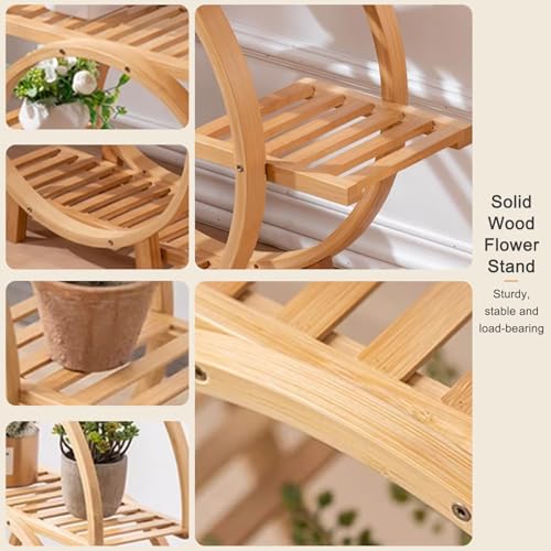 Support à plantes à 5 niveaux en bois noble pour terrasse et salon design