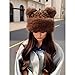 Women’s Mongolian Style Hat, Soft Plush Fur Warm Cap for Autumn and Outdoor Wear, Elegant Retro Fashion Accessory for Travel, Streetwear, and Cold Weather Outfits Winter Beanies Men (Brown)