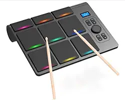 Bateria Eletronica, Bateria Instrumento, Pad Bateria, Bateria Eletronica Portatil, Sample Pad Percussão Multipad Portátil Elétrica