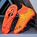Men's Fashion High-Top Cleats Soccer Shoes Football Boots Outdoor Professional Training Athletic Turf Lacrosse Sports Sneakers (Orange,6.5)
