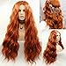 Produktbild SERENEWIG 360# Ziegelrot Synthetische Lace Front Perücken für Frauen Lange Rote Perücken Synthetische Perücken Hitzebeständige 22 Zoll Drag Queen Perücken