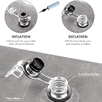 Oreiller de voyage gonflable avec Air Pompe, Oreiller de lit léger portable pour dormir, Oron d'élévation des jambes pour le soulagement de la houle, Oreilleur post-chirurgie triangle avec/Couvercle lavable (gris clair)