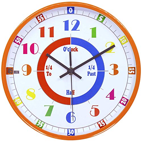 45Min Teaching Clock, Silent Movement, Educational Clock, Makes Kids Learning Time Faster