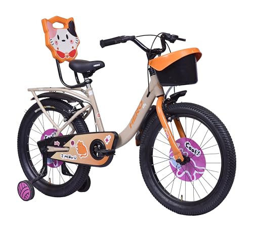Image of Hero Kitty 16T Single Speed Bicycle for Kids with Training Wheels | Brown | Rigid | Caliper Brake | 10.5 inch Steel Frame | Rider Height : 3ft 6 inch - 3ft 11 inch | 85% Pre-Assembled(Ready to Ride in 5 Mins)