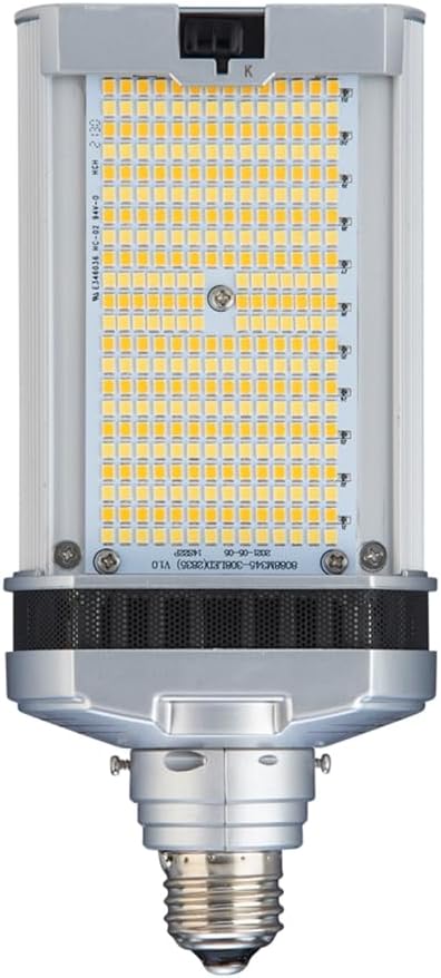 KASTLITE Corn Cob LED Light Bulb | Shoe Box/Wall Pack Retrofit Light | 3 Color Temperatures 3000K-5000K Mogul or Med Base | Rotatable Base with Cooling Fan, Surge Protection, Dimmable, Long Lifespan