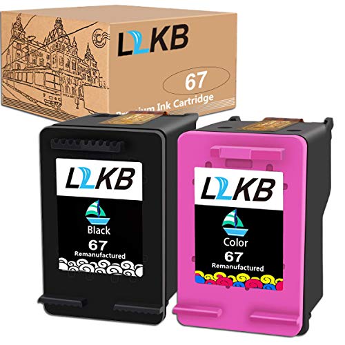 L2KB Remanufactured Ink Cartridge Replacement for HP 67 3YM56AN 3YM55AN Black Tri-Color 2 Pack Ink Cartridge Envy 6052 6055 6058