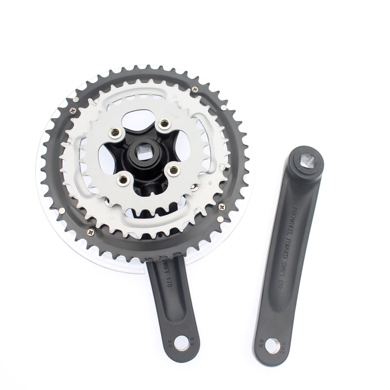 SHUNMIN Guarnitura MTB MTB. Set a manovella Bici 7/8/9 velocità 48-38-2 8t 170mm. Set a manovella Bicycle Set Dentello Dentello Dente Bicycle CrankSet Sprocket Guarnitura