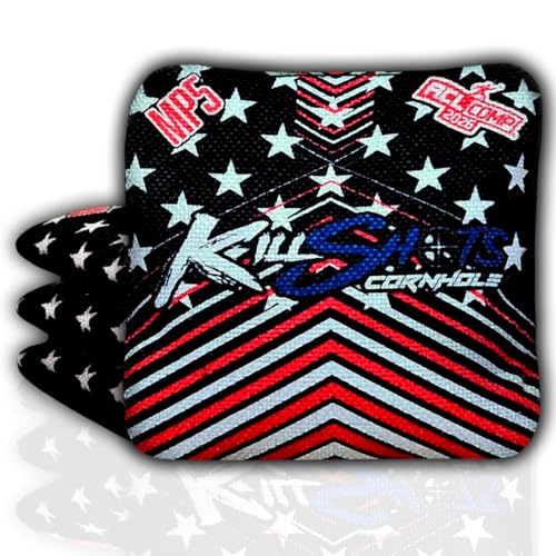Killshots Cornhole | MP5 Series | Limited Edition | 2025 ACL Pro Certified Cornhole Bags | Premium Quality | Dual-Speed | Durable & Weather Resistant | Set of 4 Bags (Signature Series USA)