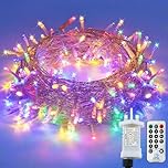 String Lights Mains Powered,120LED 15M/49ft Fairy Lights Plug in,8 Modes Remote Control Garden Lights Waterproof, Indoor/Outdoor for Bedroom,Wedding,Party,Christmas Decorations(Multi-Coloured)