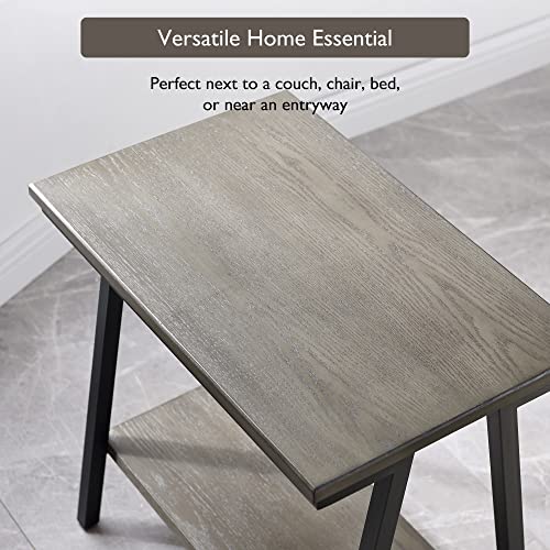 Image of Leick Home Empiria End Table, 15 inch, Smoke Gray, Matte Black