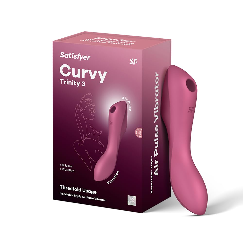 Satisfyer Curvy Trinity 3 Clitoral Stimulator | Air-Pulse and Vibrations | Ergonomic Rounded Body | USB Rechargeable | IPX7 Waterproof