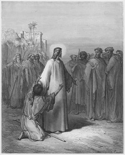 Toile Jésus guérissant Gustave Doré grand format pour décor de salon spirituel