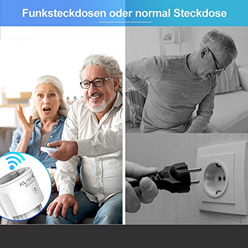 Funksteckdosen mit Fernbedienung, Funksteckdosen einfach Smart Seckdose Ferngesteuerte Stecker Weiß für Ältere Menschen, 30 M Reichweite - Image 5