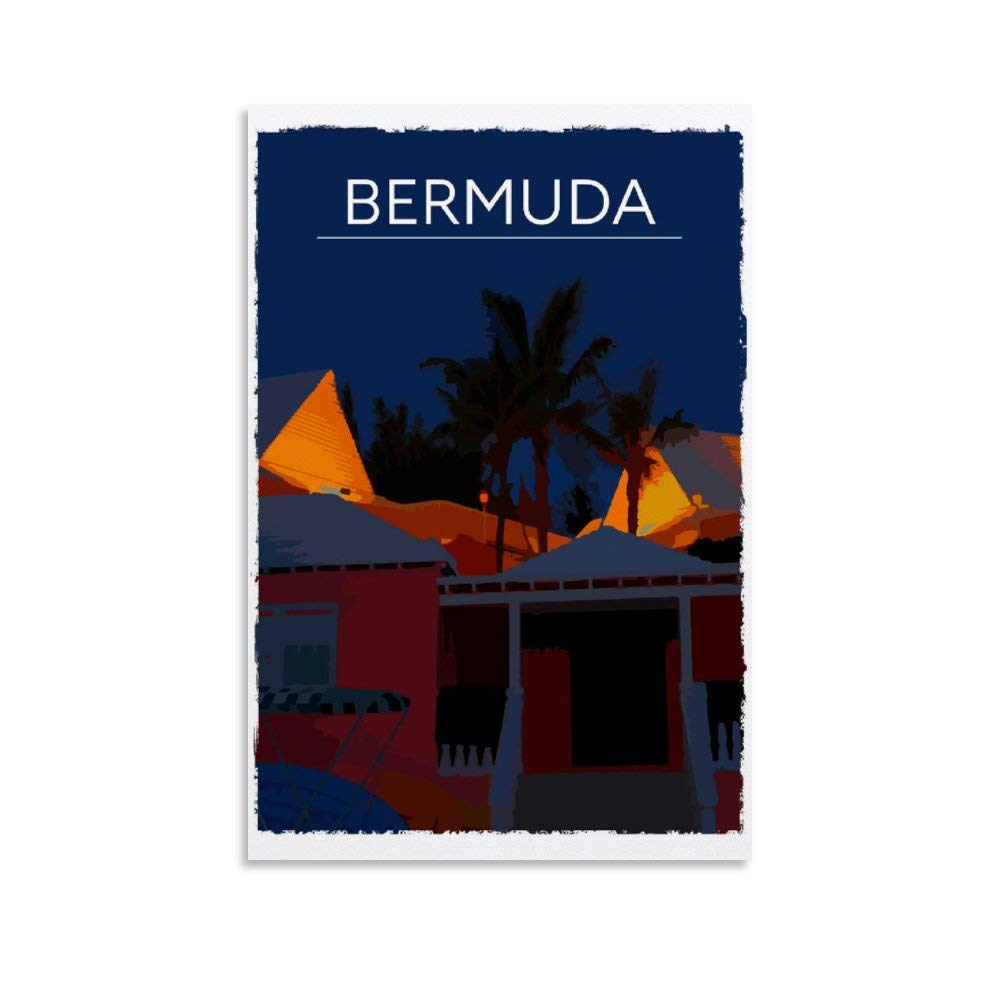 ASDWS Bermuda Canvas Art Poster and Wall Art Retro Travel Picture Print Modern Family Print Sticker Retro Posters 12x18inch(30x45cm)