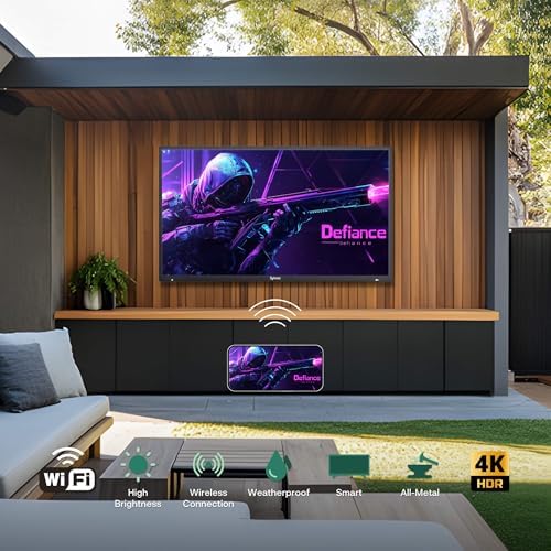 SYLVOX New 75” Outdoor Smart QLED TV, Superior Waterproof Performance, Upgraded Matte Finish for Enhanced Anti-Glare Effect, Full Metal, Dolby Atoms, 1000nits, Partial Sun Deck Pro QLED 2.0+ Series - Size : 75'' - Style : PoolProQLED+ Product Image