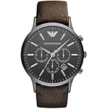 エンポリオアルマーニ EMPORIO ARMANI 腕時計 AR2462 ダークブラウン×ブラック レザーベルト クロノグラフ [並行輸入品]