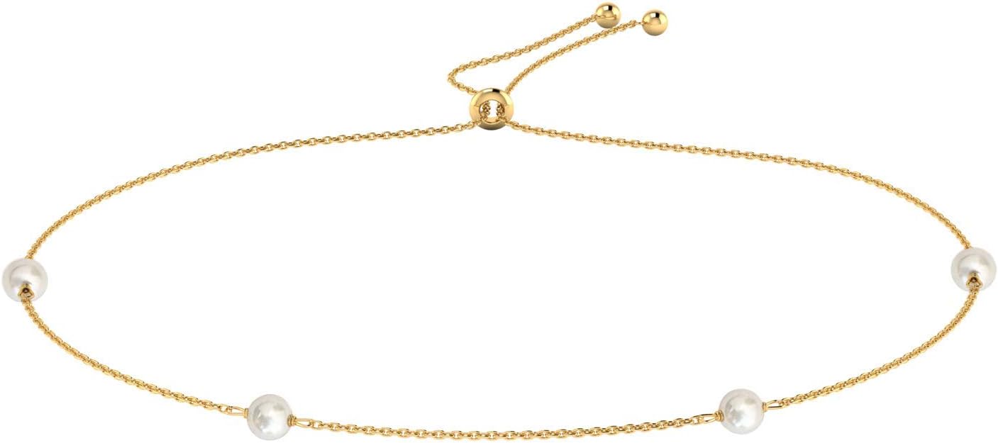 Pearl Bracelets for Women | Gold Pearl Bracelet, Small Dainty Bracelets for Women, Adjustable for Perfect fit, Celebrity-Approved Gold bracelets for Women, Awesome Gifts for All Occasion